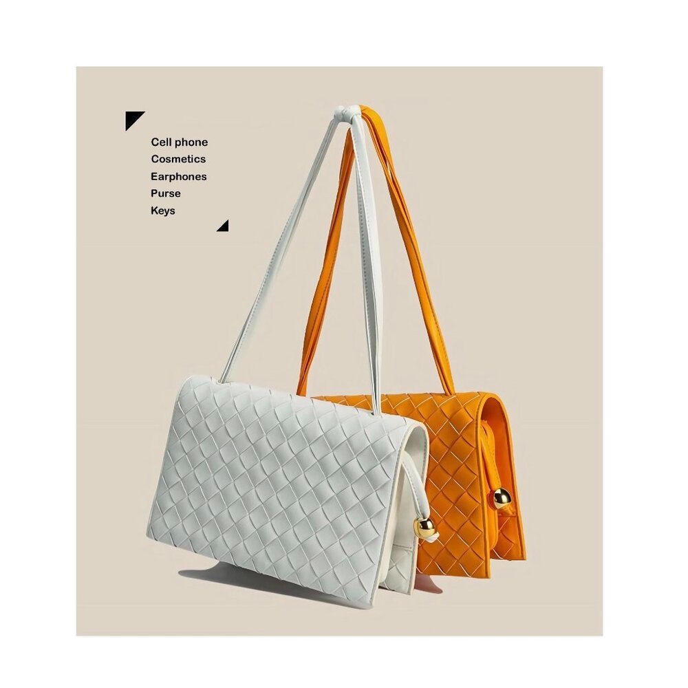 Designer Genuine Woven Leather Handbag Handmade Shoulder Bag - Gift for Her